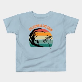 California Dreamin' Surf Shirt Vintage Inspired Casual Summer Top, Unique Gift for Beach Lovers, Surfers, Californians Kids T-Shirt